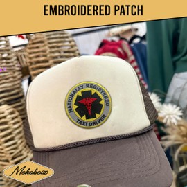 MOKOBOIZ Nationally Registered Taxi Driver 3 Inches Iron On/Sew On Embroidered Applique Patch, EMS EMT Embroidery Patches, DIY Accessories for Backpacks, Army Vests, Bags, Hat, Clothes, Medician Gifts