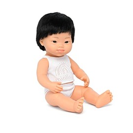 Miniland Doll 15'' Asian Boy with Down Syndrome (Box) - Made in Spain, Anatomically Correct, Quality, Inclusion