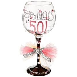 Mud Pie Fabulous at 50 Wine Glass