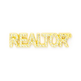 Real Estate Agent Realtor Brand Crystal Lapel Pin Jewelry (Realtor - Gold)