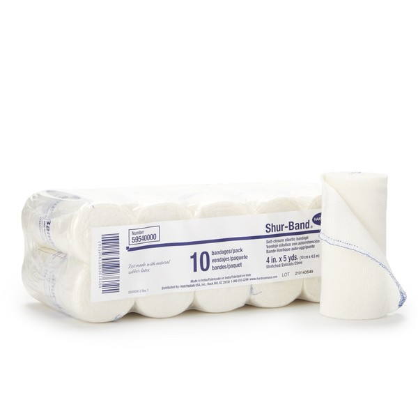 Hartmann Shur-Band LF Elastic Bandage Off-White NonSterile 4" x 5