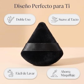 Set de 12 esponjas de polvo triangulares para facial,Borlas para Maquillaje en Seco y Mojado,Terciopelo Suave para Polvo Suelto Corporale/Base de Maqu
