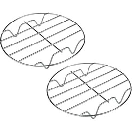 TamBee 9 Inch Cooking Rack Round 304 Stainless Steel Baking and Cooling Steaming Rack w Stand Cookware Fit for Air Fryer Pressure Cooker Canning Set of 2