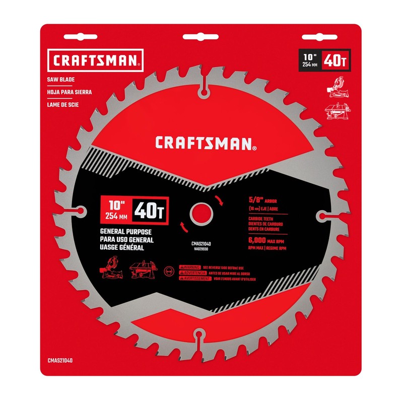 CRAFTSMAN 10 Inch 40T Carbide Circular Saw Blade/Table Saw Blade