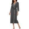 Vlazom Womens Dressing Gown Soft Kimono Robe V-Neck Long Knit
