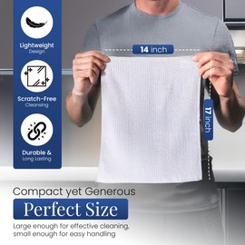 RF Linens Bar Mop, Cleaning Cloths Lint-Free, Ultra-Absorbent, 14 X 17 Inches, Reusable Washcloths for Kitchen and Housekeeping (12)