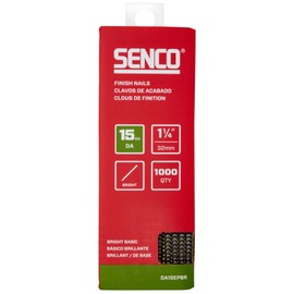 SENCO DA15EPBR 1-1/4" 15 Gauge Angled Finish Nails, Bright Finish 1,000 Count Pack