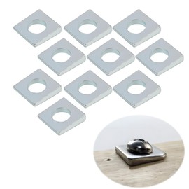10 Pcs Steel Shim Beveled Washers 3/8 x 7/8 Inch, Galvanized Metal Wedge Square Spacers, 2-5.7mm Thick Angled Design, Rust-Resistant Washers for Channel Steel Leveling Applications