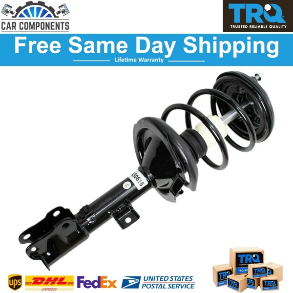 TRQ Front Loaded Complete Strut Spring Assembly Driver Side For