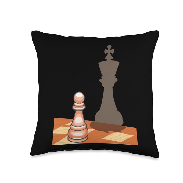 Pawn Queen Chess Player Mirror Reflection Potential Throw Pillow