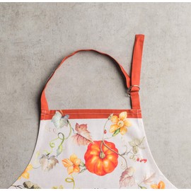 Maison d' Hermine 100% Cotton 1 Piece Kitchen Apron with Adjustable Neck and Hidden Middle Pocket, Long Ties for Women/Men | Cooking | Spring/Summer, Potiron, 70 cm x 85 cm