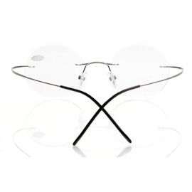 Eyekepper Titanrandlose Runde Lesebrille Kreis Leser Gunmetal +1.0