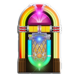 1950's Jukebox Flashing Body Light Lapel Pins with 1 Pink, 1 Blue, 1 Green LED's