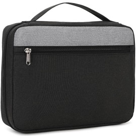 JIANYA Bible Cover Case for Women and Men, Bible Book Carrying Case Church Bag Bible Protective with Pocket and Hnadle, Gift for Mother Lady Women Men, Black