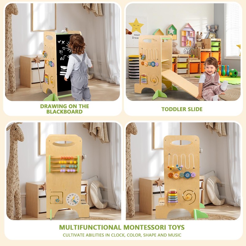 aiwo Toddler Tower Kitchen Step Stool, 3 Adjustable Height Standing