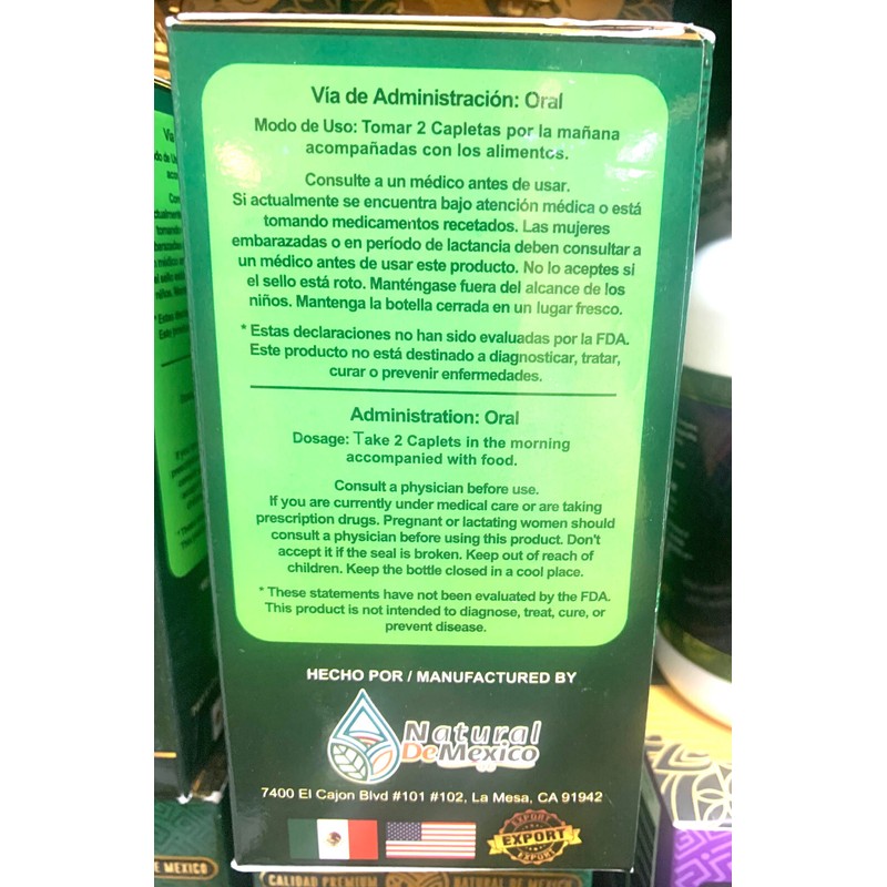 Natural De México Clorofila Extracto Vegetal Estandarizado Suplemento / Chlorophyll