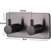 Ganchos Dobles para Toallas, Montaje en Pared, Negro Mate, 9