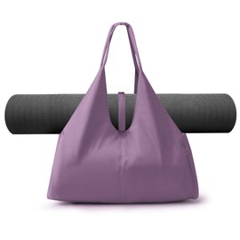 Zmarthumb Yoga Mat Bag, Gym Tote Bag, Large Capacity Yoga Bag with Adjustable Strap For Pilates,Office, Travel, Workout,Beach And Gym (Purple)