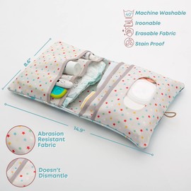 HAMUR Baby Bag Organizer, Portable Stroller Mini Diaper Bag Pouches Travel Gear, Foldable Newborn Baby Essentials Carriage Bag for Boys & Girls (Animal)