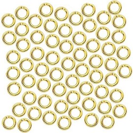 100pcs 18k Yellow Gold Strong 304 Stainless Steel Open Split Jump Rings Connector Loop (4 mm)