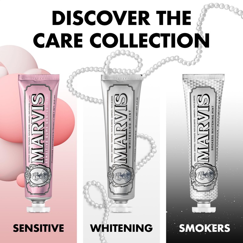 Marvis Marvis Smokers Whitening Toothpaste, Mint, 85ml, Promotes the Natural
