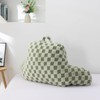 A Nice Night Faux Fur Reading Pillow,Checkered Fluffy Grid Plaid,Bed