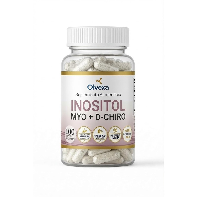 INOSITOL myo inositol y d-chiro 40:1, 500 mg, 100 Cápsulas,