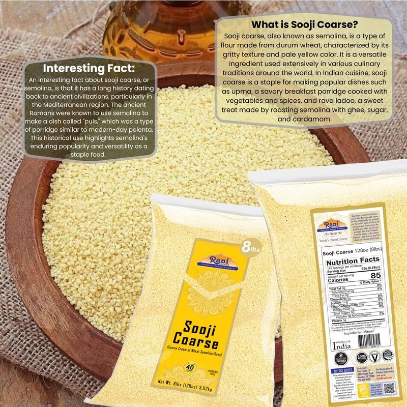 Rani Sooji Coarse (Farina, Suji, Rava, Rawa, Wheat Semolina) Flour