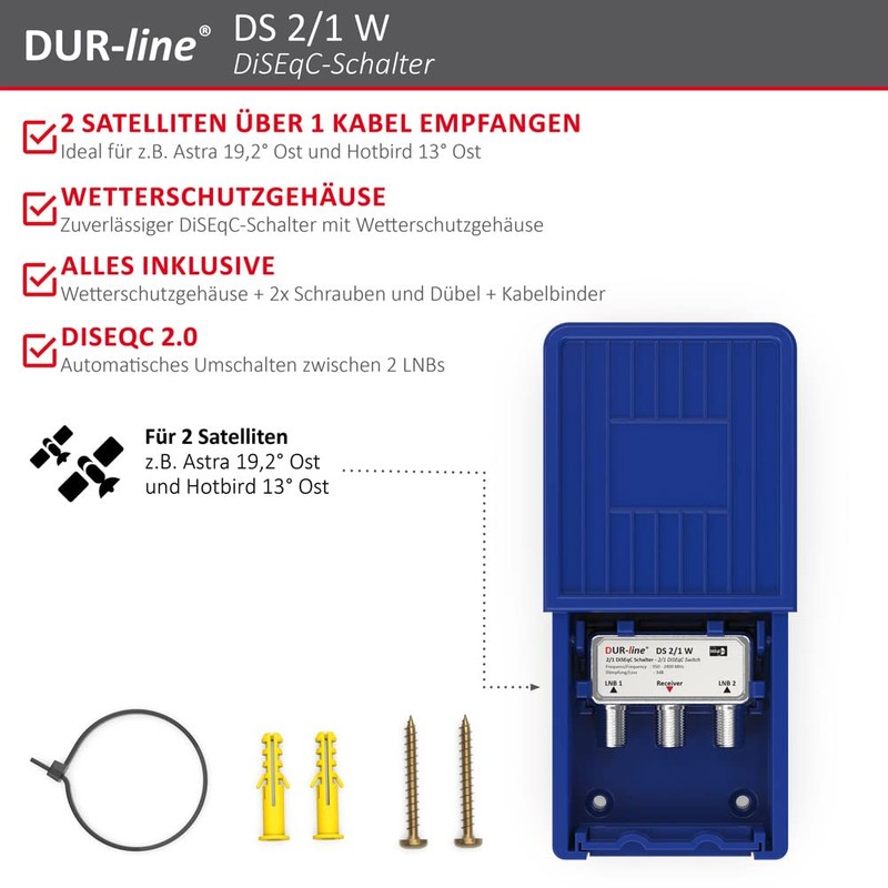 Dur-Line 2 in/1 out DiSEqC Switch