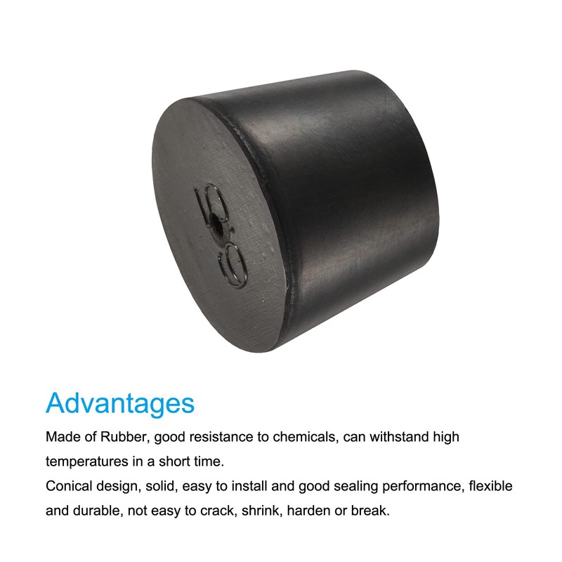 sourcing map Rubber Tapered Plug 27mm to 34mm with Hole