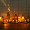 IMIKEYA Christmas Village House Wooden Luminous Led House Village Mini