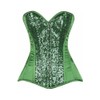 Top Drawer Green Sequin Steel Boned Corset (Large)