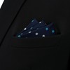 SHLAX&WING Men's Silk Fashion Dot Blue Pocket Square, blue