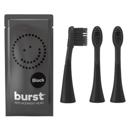 BURST Genuine Replacement Heads for Original Sonic Electric Toothbrush (Black/3 Pack) | Ultra Soft Bristles for a Deep Clean | Stain & Plaque Removal