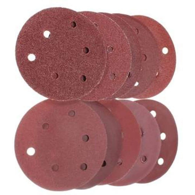 AKORD 50pcs 150mm Abrasive Sand Discs Velcro Sanding Paper 6