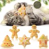 JXITON 5 Pack Christmas Catnip Toy,Assorted Snowman Claus Gingerbread Man