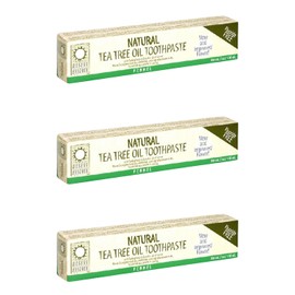 Desert Essence Natural Tea Tree Oil Toothpaste, Fluoride Free, Fennel, With Baking Soda, 6.25-Ounces (Pack of 3)