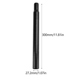 Bike Seat Post, 27.2 mm Bicycle Seatpost Carbon Steel Seat Tube Saddle Pole Length 300 mm for BMX Fixed Gear MTB Road Mountain Bikes (Black)