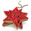 DARO DEKO Wooden Star Hanger with Cord Red Brown 14