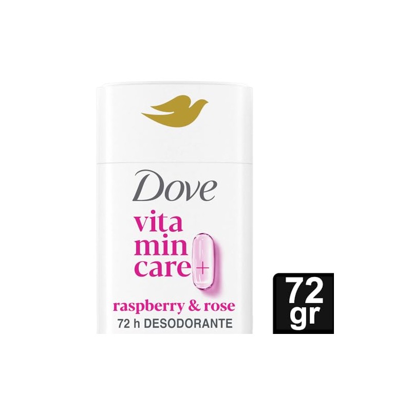 Dove Vitamincare+ Desodorante Libre de Aluminio Stick Raspberry & Rose