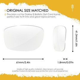 AOZAN ANSI Z87.1 Replacement Lenses For Oakley Si Ballistic Det Cord Sunglasses - HI-DEF Clear