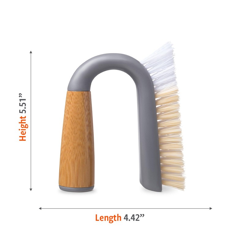 Full Circle Grunge Buster Grout & Tile Scrub Brush, Grey