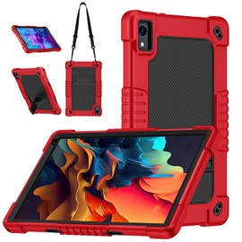 Kebiory Case for Urao 2024 Tablet for Urao C107 Model Tablet 2024 for Jeazans OC101 10.1 inch for ZOFYWNAS 107 10.1 Inch Tablet Heavy Duty Tablet Case Built in Kickstand Shoulder Strap (RedBlack)