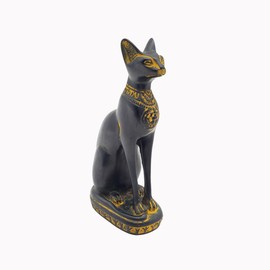 Discoveries Egyptian Imports Bastet Cat Goddess Statue - Antique Gold - 5.5" Tall - Made in Egypt