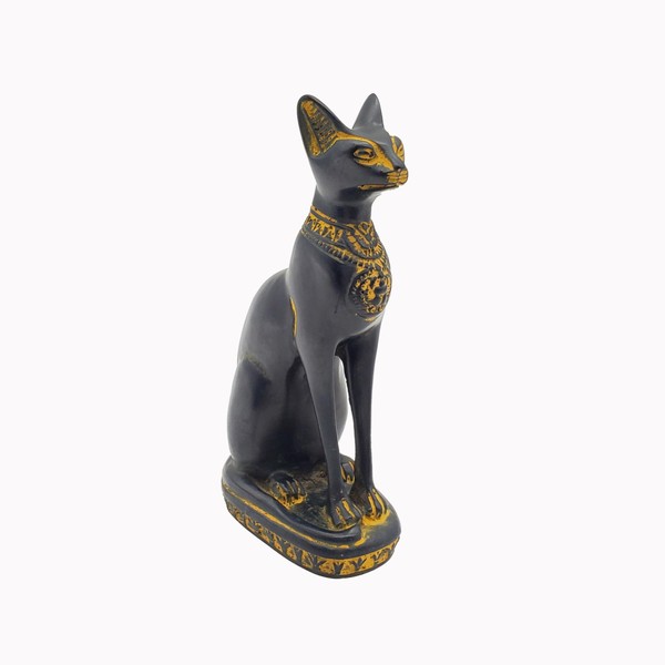 Discoveries Egyptian Imports Bastet Cat Goddess Statue - Antique Gold