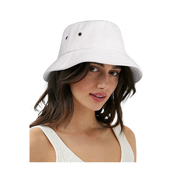 Bucket Hat for Women Men Canvas Washed Cotton Trendy Distressed