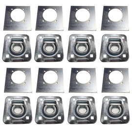 RAParts 8 Recessed Floor D-Rings w/Backing Plate Toy Hauler Enclosed Trailer Tie Downs