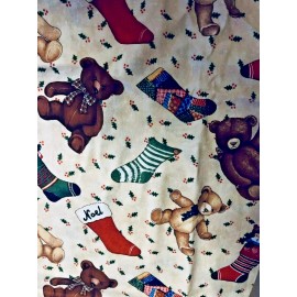 South Sea Imports Holiday Home Abbott Designs SSI Teddy Bears Christmas Stockings Toss BTFQ