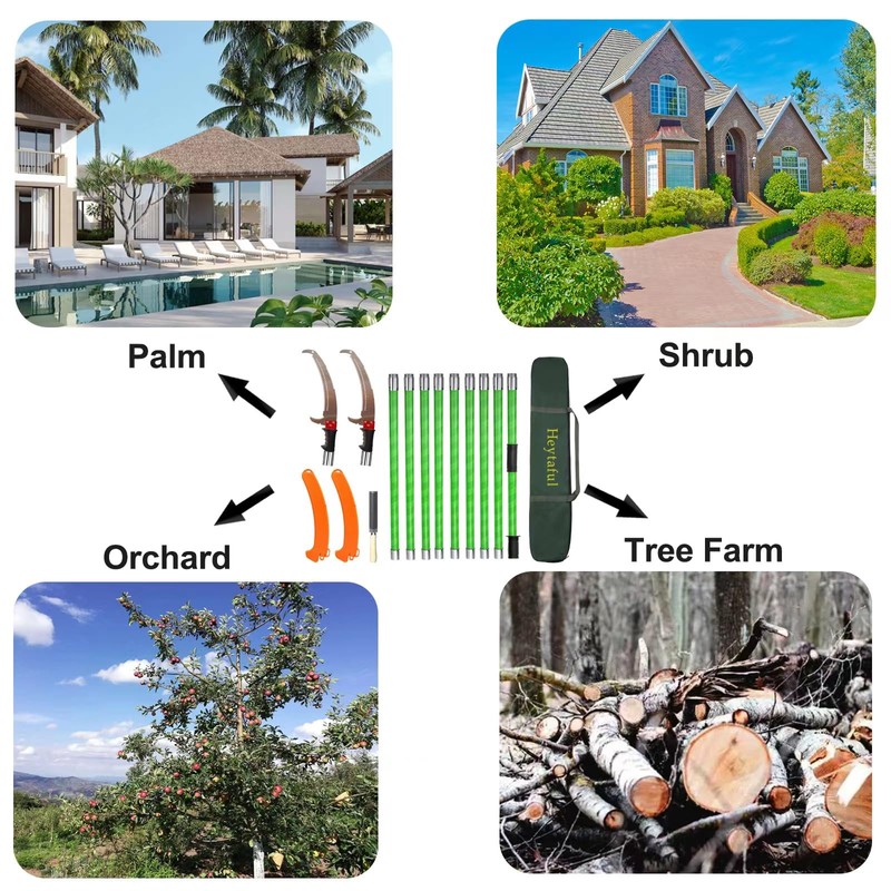 Heytaful Manual Pole Saw 30 FT Extendable Tree Pruner High