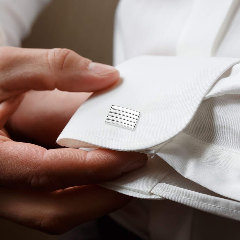 TUPARKA 6 Pairs of Classic Cufflinks for Men Stainless Steel